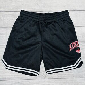 Adidas Originals Shorts‎ Boys Basketball Shorts Black White Red Size Medium NWT